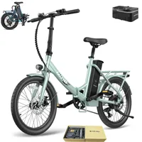 Elektrofahrrad klapprad Rostfreie Aluminiumlegierung Pannensichere Reifen 20 zoll bis zu 150 - 190 km Wasserdicht IPX4 mit 7 Gang, Grün