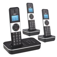 BISOFICE D1002 TAM-T Bezdrátový telefon se 3 sluchátky a záznamníkem, identifikace volajícího/čekání hovoru, 3 linky, čeština němčina 16 jazyků