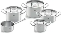 Fissler Original-Profi Collection / Edelstahl-Kochtopfset, 5-teilig, Töpfe mit Metall-Deckel (3 Kochtöpfe,1 Bratentopf 1 Stielkasserolle-deckellos) - Induktion
