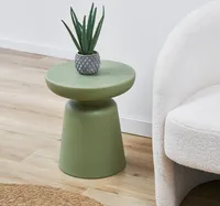 Beistelltisch 'Posio' Sofatisch 44xØ40 cm indoor outdoor Kunststoff rund Grün