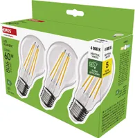 EMOS LED žárovka Filament A60 / E27 / 3,8 W (60 W) / 806 lm / neutrální bílá, ZF5148.3