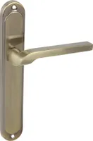 DOMINO Türgriff Blind Drückergarnitur | Langschildgarnitur | Türklinke für Zimmertür, Bürotür, Kellertür & Innentür | L-Form | Türbeschläge aus Aluminium | Bronze Türdrückergarnitur | NEMO M3