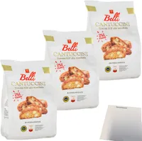 Belli Cantuccini Gebäck mit 25% Mandeln 3er Pack (3x250g Beutel) + usy Block