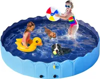 Yaheetech Hundepool 180cm mit Sprinkler, 0.6cm Verdickter faltbarer Planschbecken für Hunde, rutschfest Hundeplanschbecken, Wasserspielzeug