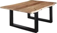 Couchtisch Baumkante 120x80 cm Akazie massiv + naturfarben schwarz LUBIN