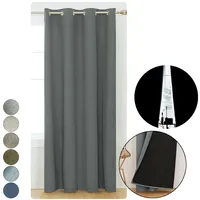 Vorhang Mit Ösen 100% Verdunkelung Gardine Blickdicht Doppellagig Verdunkelungsmaterial Verdunklungsvorhang Wohnzimmer Schlafzimmer Grau 134x240cm