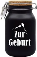 Spardose Geld Geschenk Ideen Zur Geburt Schwarz Größe XL 2 Liter