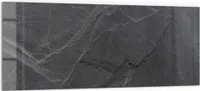 DEQORI Küchenrückwand Glas 125x50 cm 'Schiefersteinoptik' Spritzschutz Bad Rückwand