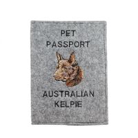 Art-Dog Reisepasshülle Handgefertigt Muster, 17x12,5cm, Australian Kelpie