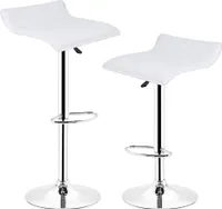 WYCTIN 2er Set Barhocker Barstuhl Tresenhocker mit Lehne Stuhl drehbar Chrom Lounge