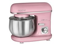 Clatronic® Retro Küchenmaschine zum backen | Knetmaschine 5L mit starkem 1100W Motor | Teigmaschine inkl. Haken & Schneebesen | Spritzschutz mit Nachfüllöffnung – KM 3711 pink