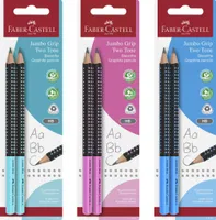 FABER-CASTELL Bleistift Jumbo GRIP TWO TONE 2er Set zufällige Farbe (2 Stifte)