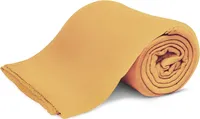 KiGATEX Polar-Fleecedecke ca. 130x160 cm ca. 420g pflegeleicht mit Zierstichrand und Antipilling Farbe curry
