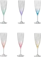 Sektgläser Bohemia Kristall, Sektglas, Sektkelch, Model Kate Optic, Mehrfarbig, 220 ml, 6er Set