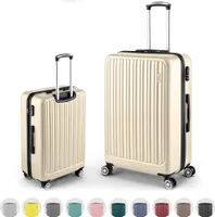 Easy Move ABS Hartschalenkoffer - Trolley Koffer mit 360° Rädern, Zahlen-Schloss - Reisekoffer, Hartschalenkoffer, Luggage (Cream White, 65cm)