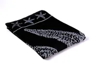 PHLOX Strandtuch 90 x160 cm Badetuch Strandlaken Handtuch Velours - 100% Baumwolle - 580 gram - Weich - Star Black