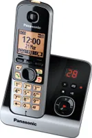 Panasonic KX-TG6721GB Schnurlostelefon mit Anrufbeantworter, Farbe: Schwarz/Silber