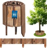KOTARBAU® Rollborder 15 x 110 cm dřevěný plot Hnědá obruba záhonů z borovicového dřeva Flexibilní zahradní plot Obruba trávníku Zahradní palisáda Lze řezat na míru Dekorace Plotové sloupky Oplocení