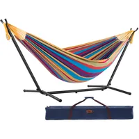 Vivere Doppel Baumwolle Hängematte mit Hängemattengestell 250 cm, Tropisch