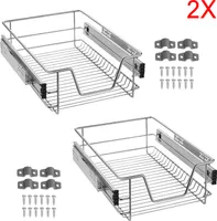 LZQ 2x 40cm kuchyňská zásuvka teleskopická zásuvka kuchyňská skříňka výsuvná skříňky do ložnice koš výsuvný plný výsuvný