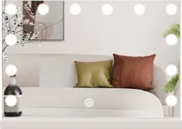 SensaHome Vanity Mirror Pro - hollywoodske kozmetické zrkadlo s 12 stmievateľnými LED svetlami, 3 režimy osvetlenia, 60 x 40 cm - biele