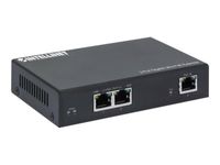 Intellinet 2-Port Gigabit Ultra PoE-Extender - Verlängert PoE-Reichweite um 100 m - PoE-Strombudget 60 W - zwei PSE-Ports mit jeweils 30 W Ausgangsleistung - IEEE 802.3bt/at/af-konform - Metallgehäuse - Netzwerksender - 100 m - 6000 Mbit/s