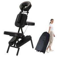Master Massage Apollo™ Klappbarer Mobiler Massagestuhl Klappbar Therapiestuhl Paket mit XXL Sitzfläche-Schwarz