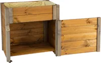 dobar Rollbarer Gartenschrank mit Pflanzkasten inkl. Schafswolle, Gr. M / Braun/Grau