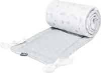 Bellochi Kantenschutz Baby Babybett Umrandungen Nestchen Kopfschutz Gitterbett Umrandung 180x30 cm für Kinderbett mit Rausfallschutz Baby Beistellbett 120x60 cm - grau - star copse