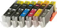 6 kompatible Tintenpatronen Canon PGI-570 black + CLI-571 cyan, magenta, yellow, black, grey - 6 Druckerpatronen für Pixma MG7750, MG7751, MG7752, MG7753,TS8050, TS8051, TS8052, TS8053, TS9050, TS9055