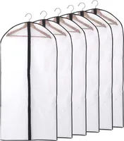 Kleidersäcke, [6 Stück] Transparent Kleiderhülle, mit Reißverschluss, Staubdicht, Mottensicher, Faltbar Waschbar, für Aufbewahrung Anzug, Kleid, Daunenjacke