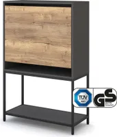 ASSMANN Sekretär Cubas Premium Schwarz, 123x80x36cm,