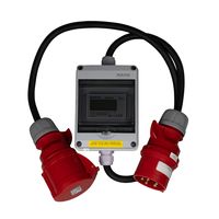 32A MID geeicht - Mobiler Digital Stromzähler Zwischenstecker Box 1m 400V / 32A  CEE-Stecker Und Kupplung 1m