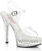 MAJESTY-508SDT Fabulicious vegane Damen High Heels Plateausandaletten Strass klar