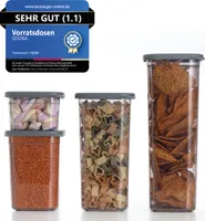 Luftdichte Vorratsdosen Mix-Size 0,5 L – 1 L – 1,5 L – 2 L Set 4 St. Anthrazit