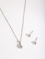 Rundes Kristall Halskette und Ohrringe Set