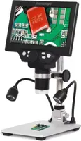 LCD Digitales Mikroskop 7 Zoll Bildschirm 1-1200x Zoom 12MP Mikroskop mit 8 LED Aufhellleuchten und Alu-Ständer Computer Mikroskop zum Löten BGA SMD
