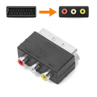 Scart Adapter Video/ Audio-Adapter Skart mit 3 Cinchkupplungen IN PS1 | PS2 | TV Fernseher