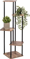 eluno Pflanzenständer, Blumenregal mit 5 Ablagen ausem MDF-Holz und Metall