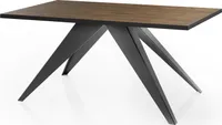 Esstisch Vance im Modern Still, Rechteckig Tisch - Ausziehbar von 160 cm bis 260 cm, Pulverbeschichtete Schwarzen Metallbeine - 160 x 90 cm -  Lefkas Eiche