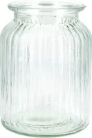 Windlicht Glas gerillt 11x14,5cm 1 Stück Klar transparent