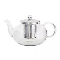 Wiladu Teekanne Merlano 1L aus Borosilikatglas mit Edelstahlsieb Tee Kanne Teebereiter Glaskanne mit Deckel Spülmaschinenfest Aktiv