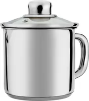 KADAX hoher Topf mit dichtem Glasdeckel, 1.2L, Silberkanne