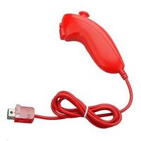 [Red Wired Nunchuck Controller for Nintendo Wii Console - Brand new, with 1 YEAR MANUFACTURER WARRANTY!]