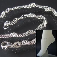 FK12229-25 Fußkette Singapur 925 Sterling Silber 25cm lang 2,9mm breit