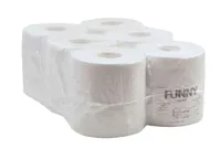 Funny Handtuchrolle AG-088, Innenabwicklung 19 cm, 1-lagig, weiß, 6 Stück