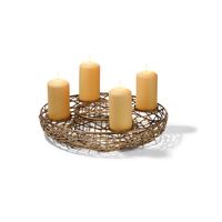 Kranz GEFLOCHTEN für 4 Kerzen D Adventsleuchter 30cm Alu Glas Formano W20 