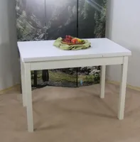 Esstisch Küchentisch Hugo II,  67x104 cm ausziehbar bis 164 cm, weiß