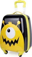 HAUPTSTADTKOFFER - For Kids - Kindergepäck, Kinderkoffer mit Rollen, Trolley für Kinder, Kindertrolley Handgepäck, Hartschale 24 Liter, 47 cm,Schwarz-Gelb