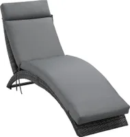 Outsunny Liegenauflage Liegenpolster Sonnenliege Auflage Gartenliege Polsterauflage Bezug Polyester Dunkelgrau 196 x 55 x 8 cm